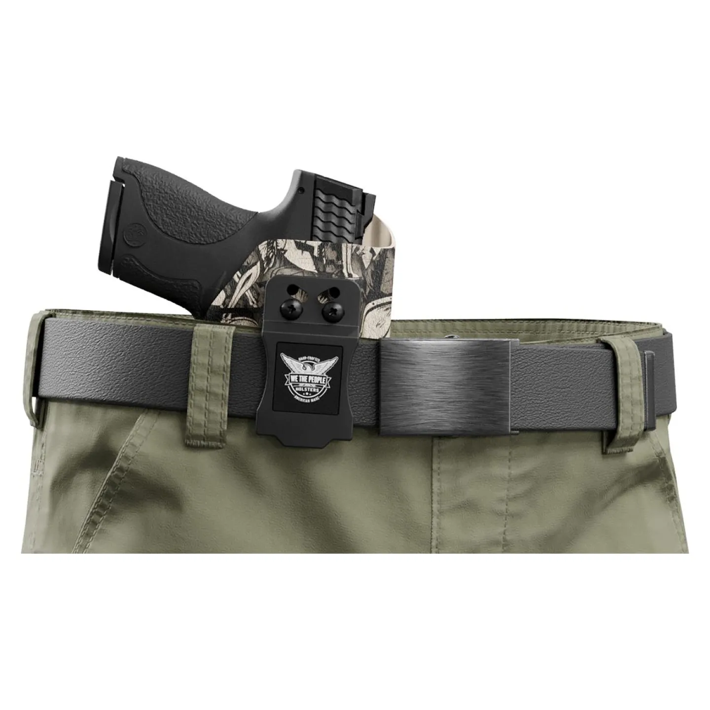 We The People Holsters Tan Spartan Camo Custom Printed Holster - IWB Kydex Holster Outlet