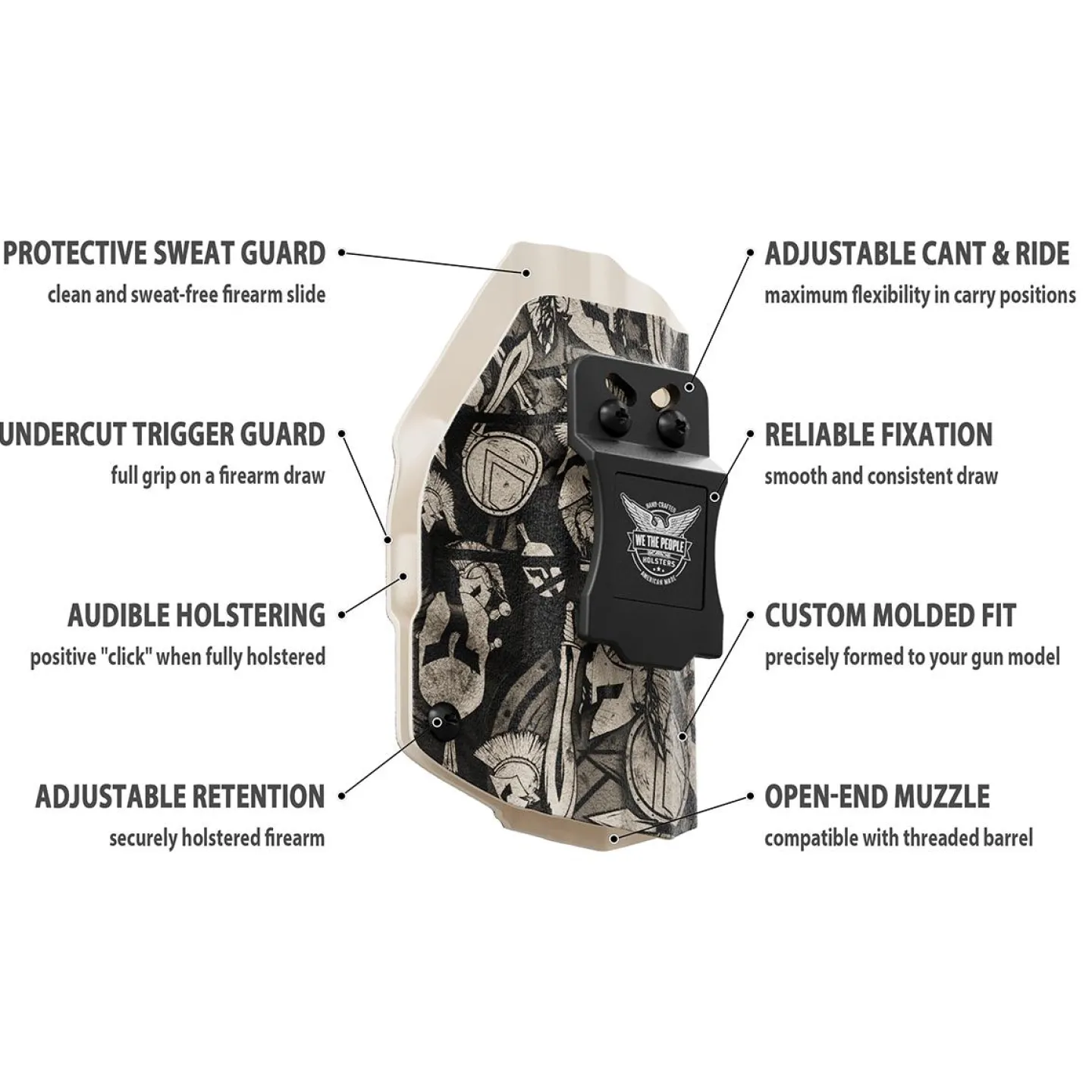 We The People Holsters Tan Spartan Camo Custom Printed Holster - IWB Kydex Holster Outlet