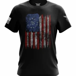 We The People Holsters Tattered '76 Flag Short Sleeve Shirt Black Outlet