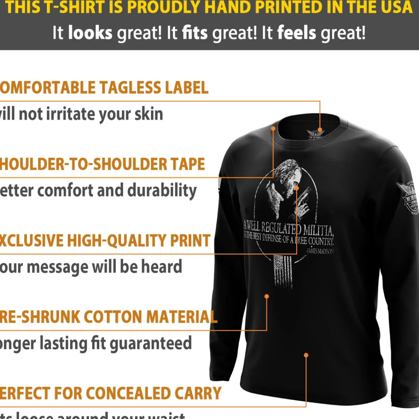 We The People Holsters The Best Defense Long Sleeve Shirt Black Outlet