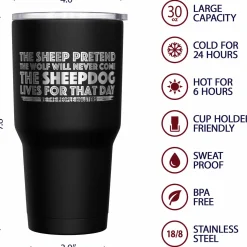 We The People Holsters The Sheepdog Lives For That Day + American Flag Stainless Steel Tumbler Outlet