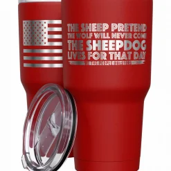 We The People Holsters The Sheepdog Lives For That Day + American Flag Stainless Steel Tumbler Outlet