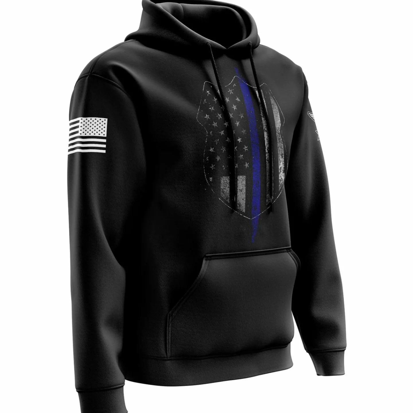 We The People Holsters Thin Blue Line Flag Hoodie Black Outlet