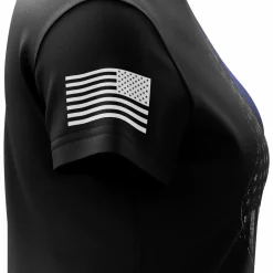 We The People Holsters Thin Blue Line Flag Women's Short Sleeve Shirt Black Best