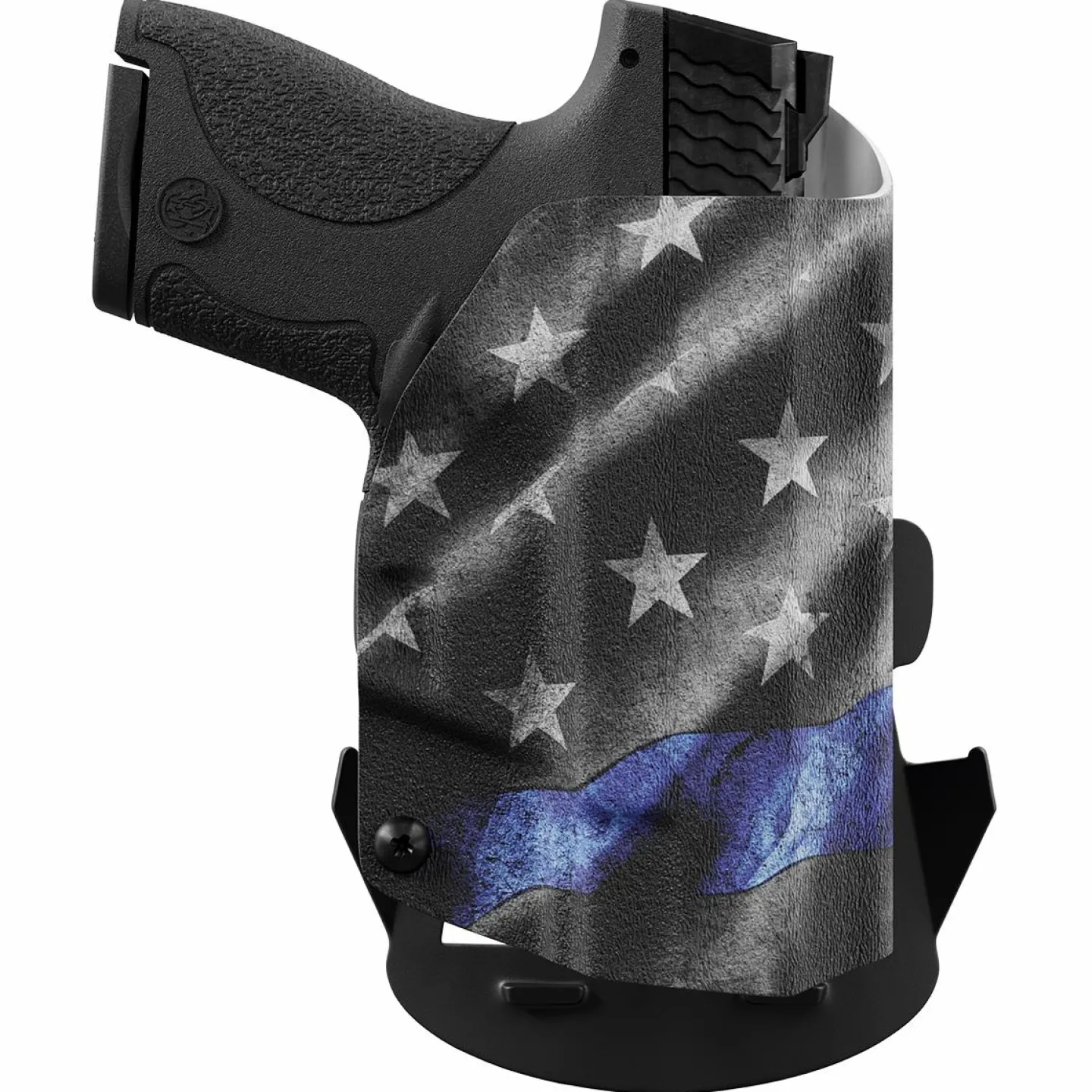 We The People Holsters Thin Blue Line Kydex OWB Paddle holster Custom Designed Paddle Best
