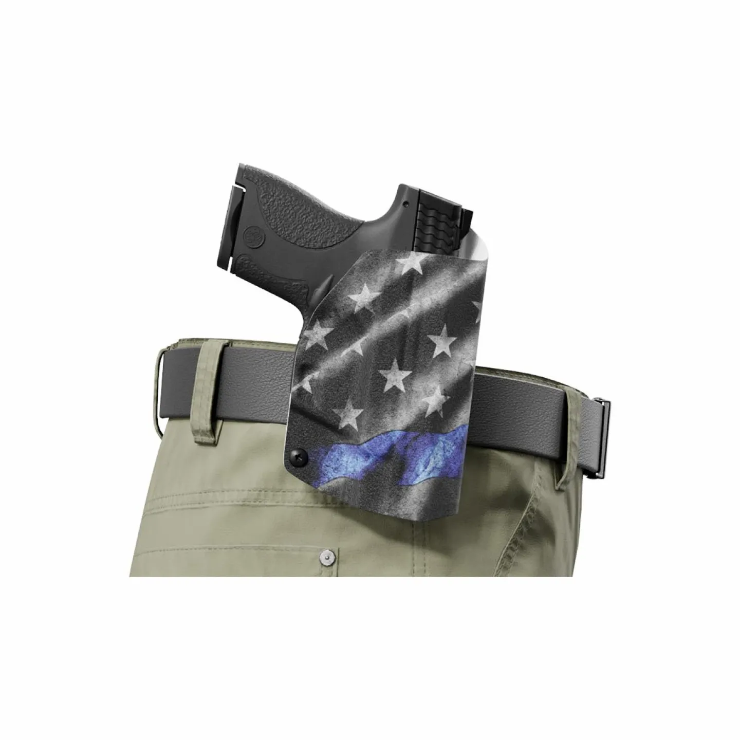 We The People Holsters Thin Blue Line Kydex OWB Paddle holster Custom Designed Paddle Best