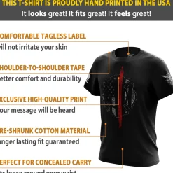 We The People Holsters Thin Red Line Flag Short Sleeve Shirt Black Online
