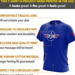 We The People Holsters Top Dad Short Sleeve Shirt Blue Clearance