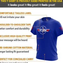 We The People Holsters Top Mom Short Sleeve Shirt Blue New