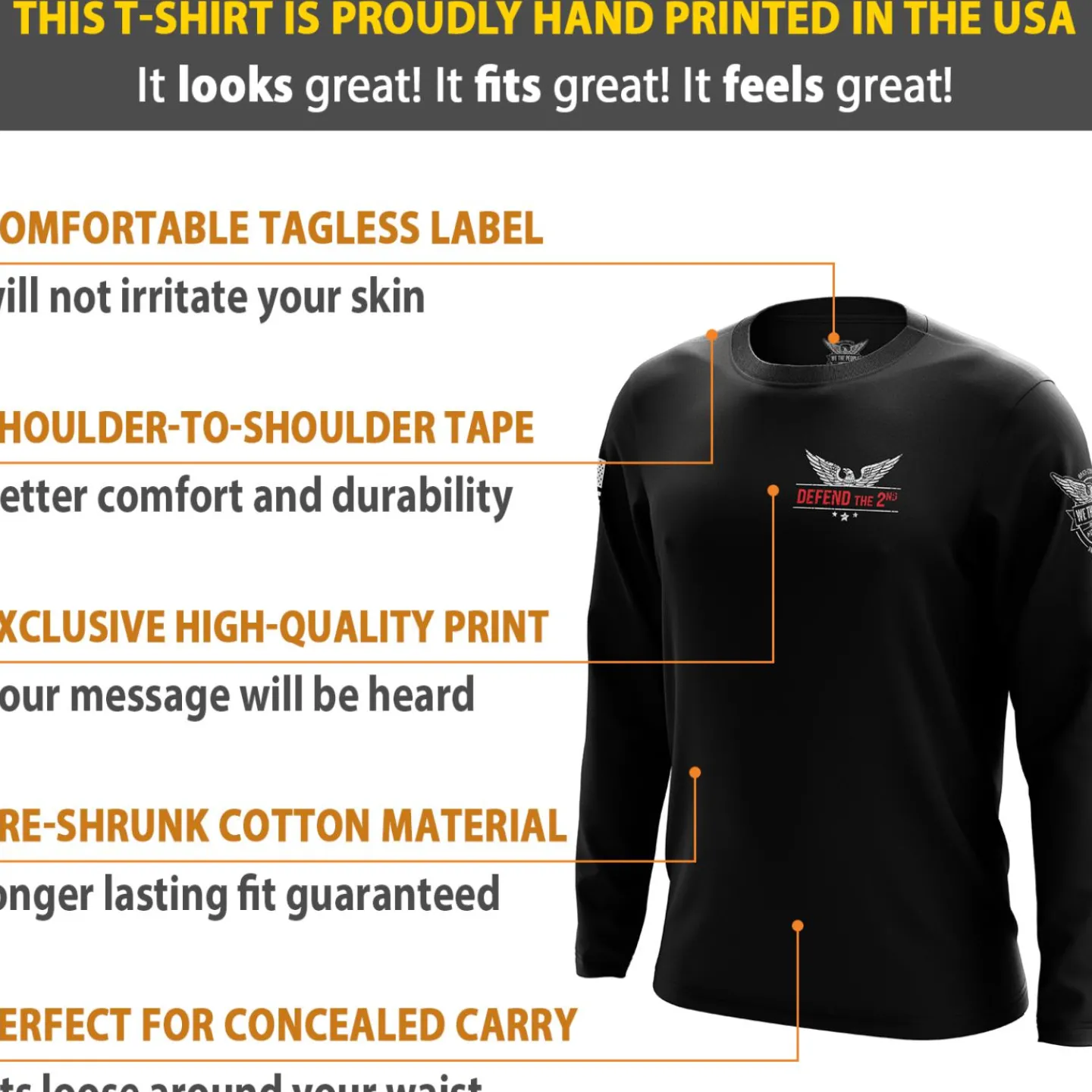 We The People Holsters Train Harder Long Sleeve Shirt Black