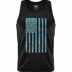 We The People Holsters Tropical American Flag Men's Tank Top Black Clearance