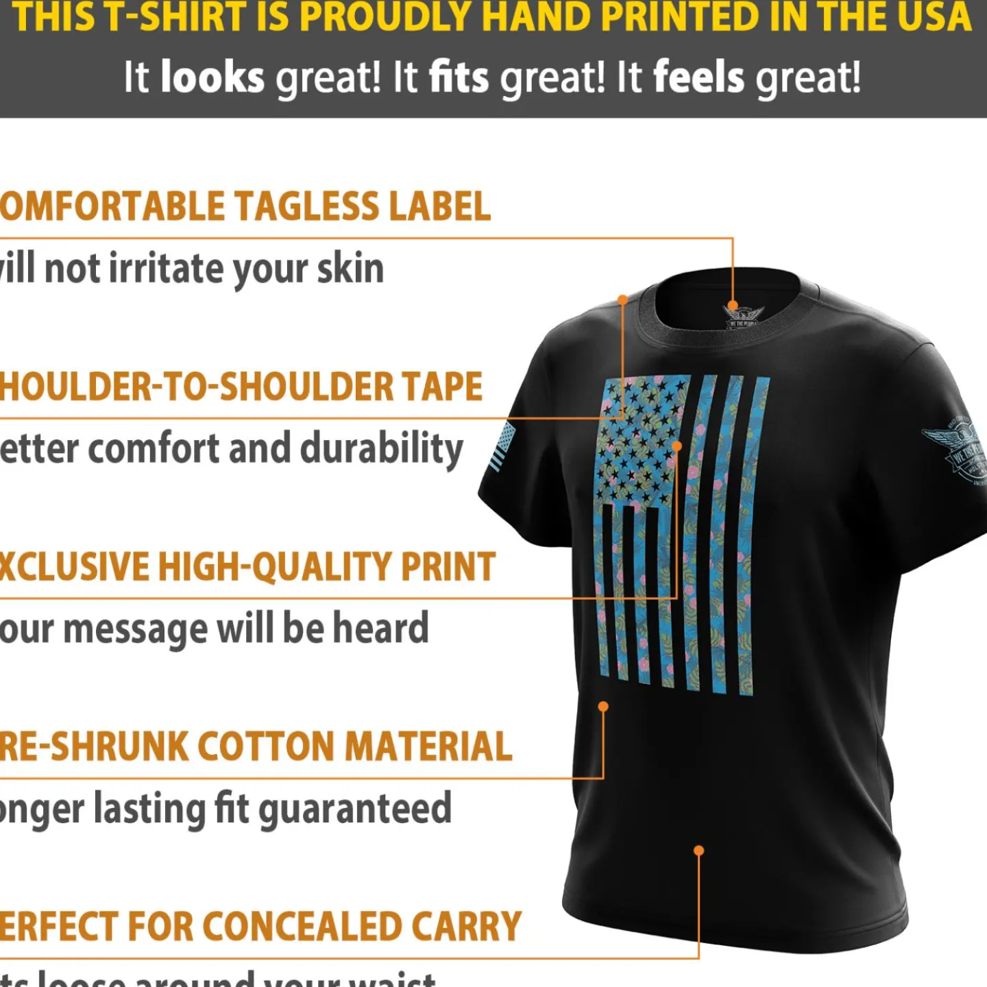We The People Holsters Tropical American Flag Short Sleeve Shirt Black Online