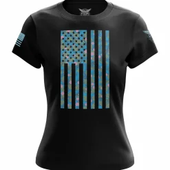 We The People Holsters Tropical American Flag Women's Short Sleeve Shirt Black Best