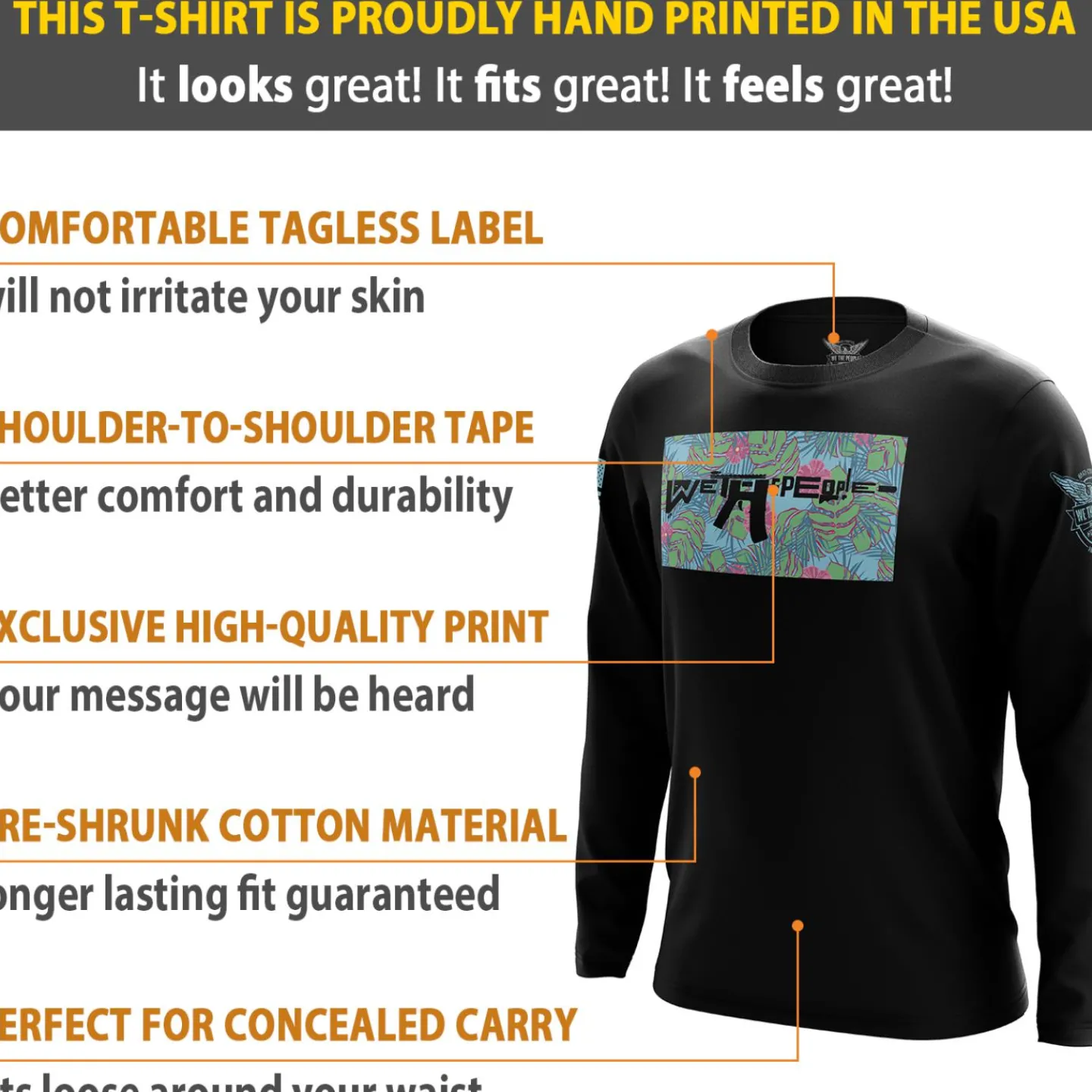 We The People Holsters Tropical Freedom Long Sleeve Shirt Black Discount