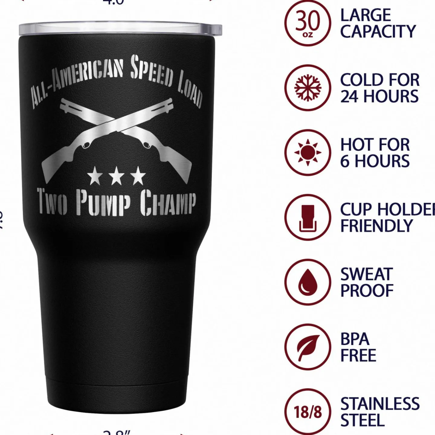 We The People Holsters Two Pump Champ Stainless Steel Tumbler Sale