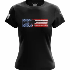 We The People Holsters US Flag AR Women's Short Sleeve Shirt Black Clearance