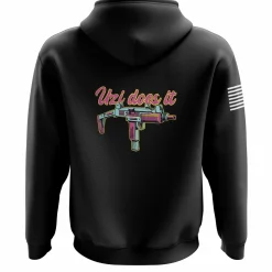 We The People Holsters Uzi Does It Zip Up Hoodie Black
