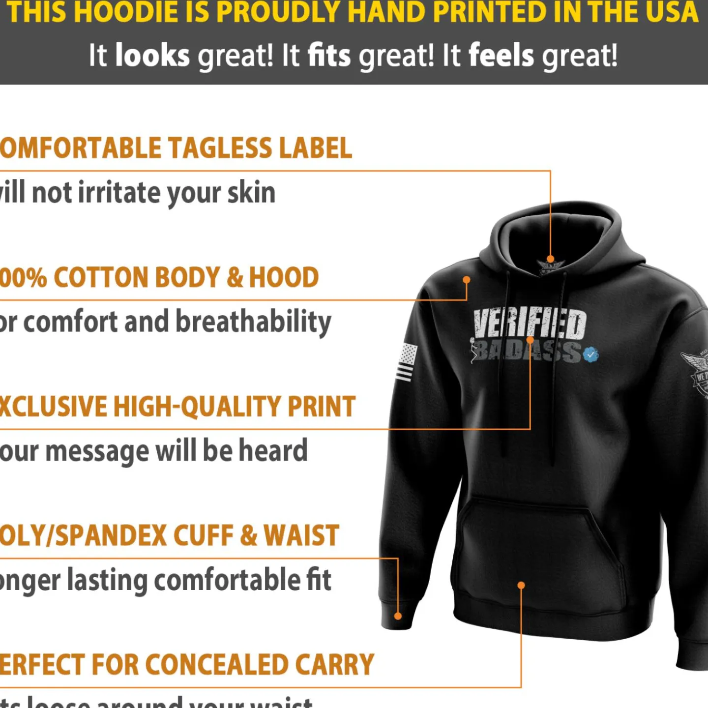 We The People Holsters Verified Badass Hoodie Black Outlet