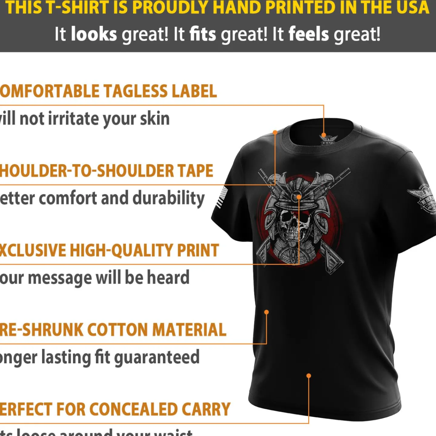 We The People Holsters Way of the Samurai Short Sleeve Shirt Black Hot