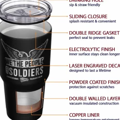 We The People Holsters We The People are Soldiers + American Flag Stainless Steel Tumbler Online