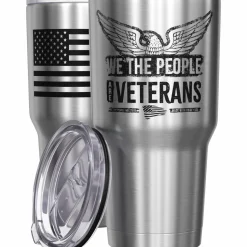 We The People Holsters We The People are Veterans + American Flag Stainless Steel Tumbler Sale