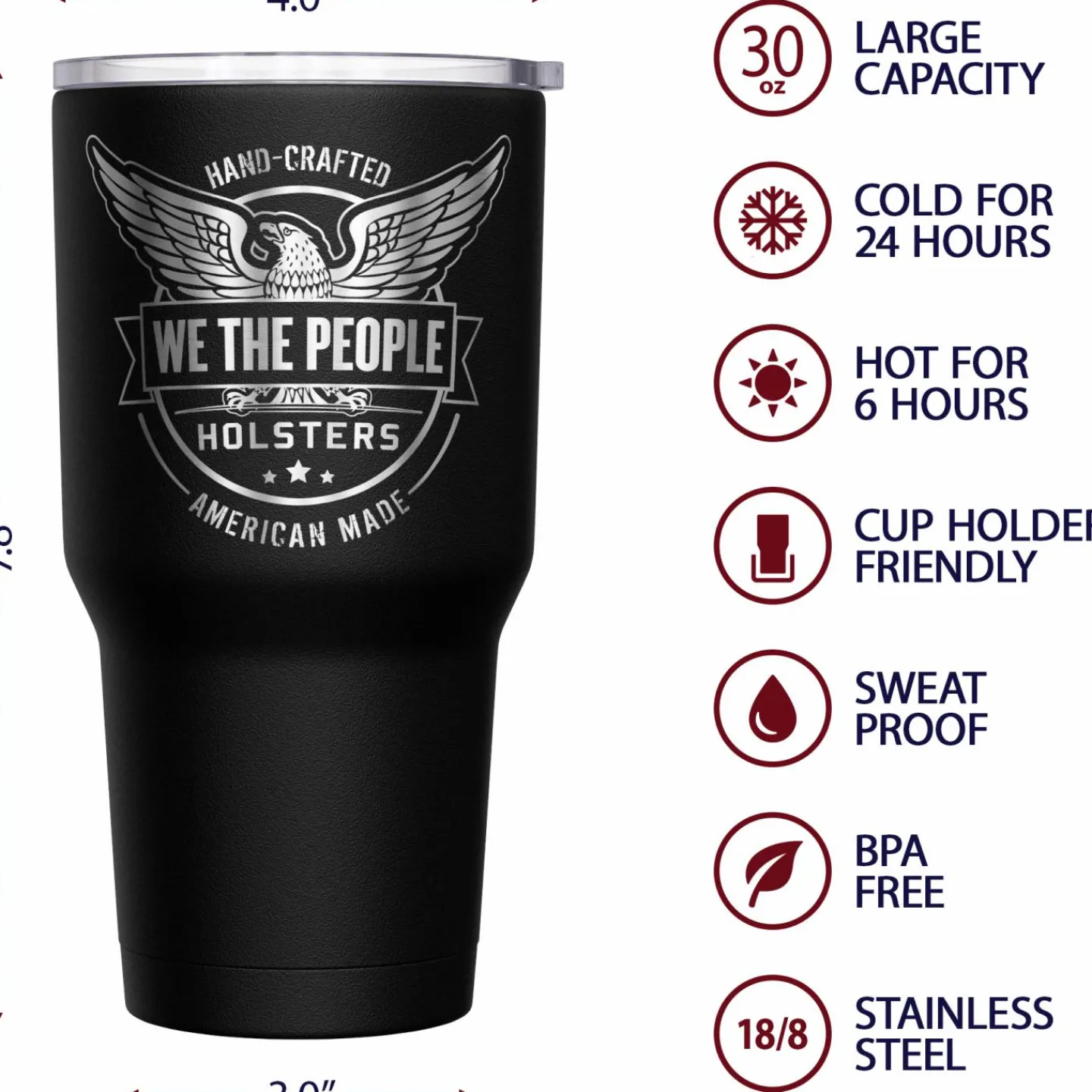 We The People Holsters Betsy Ross Flag Stainless Steel Tumbler