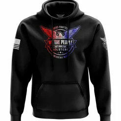 We The People Holsters Distressed Flag Logo Hoodie Black Discount
