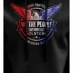 We The People Holsters Distressed Flag Logo Hoodie Black Discount