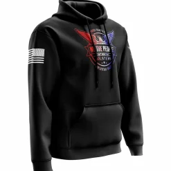 We The People Holsters Distressed Flag Logo Hoodie Black Discount