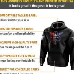 We The People Holsters Distressed Flag Logo Hoodie Black Discount