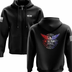We The People Holsters Distressed Flag Logo Zip Up Hoodie Black Hot