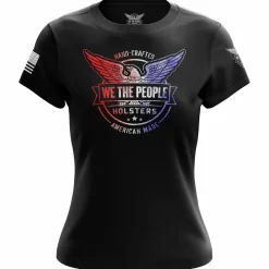 We The People Holsters Distressed Flag Logo Women's Short Sleeve Shirt Black New