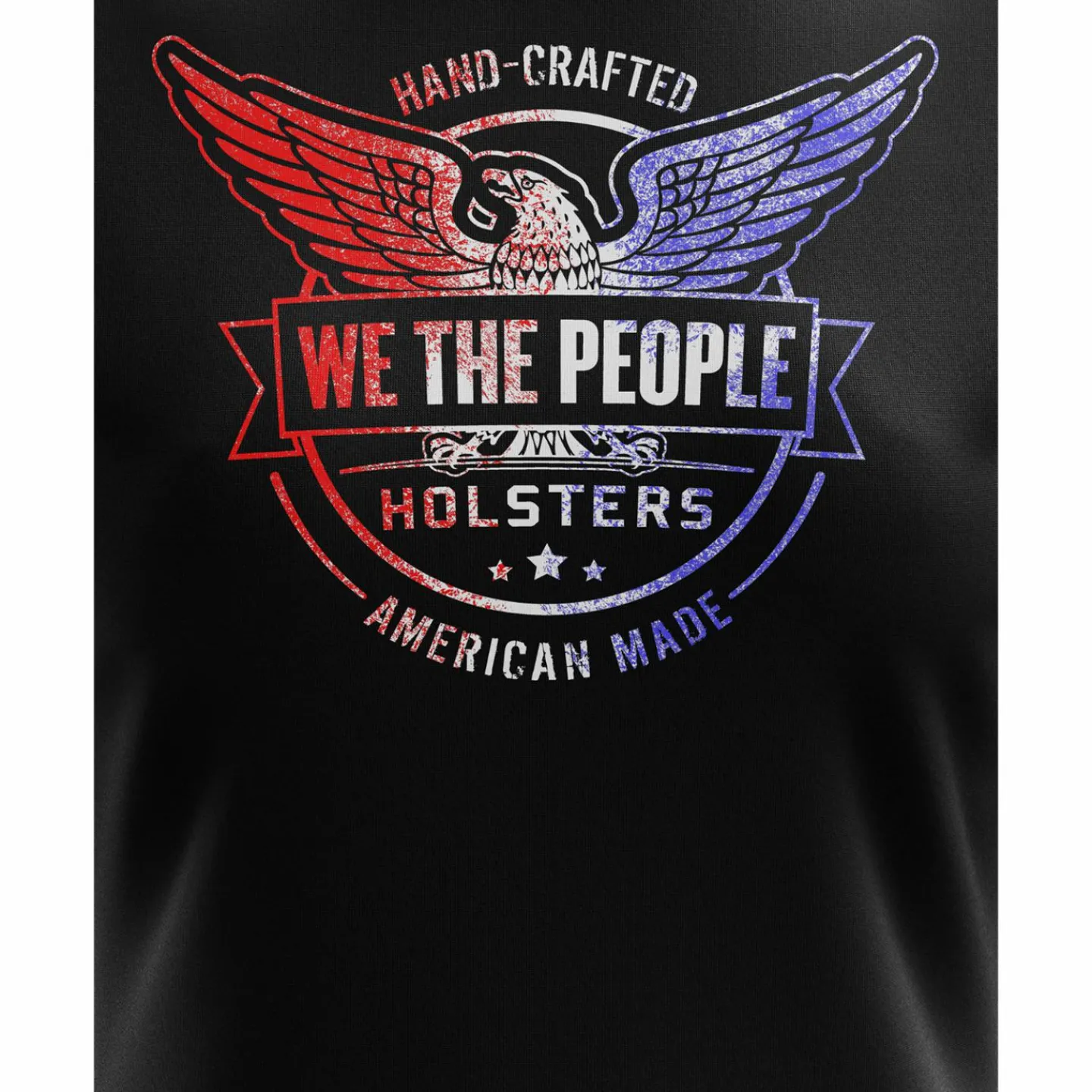 We The People Holsters Distressed Flag Logo Women's Short Sleeve Shirt Black New