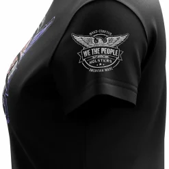 We The People Holsters Distressed Flag Logo Women's Short Sleeve Shirt Black New
