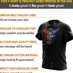We The People Holsters Distressed Flag Logo Short Sleeve Shirt Black Hot
