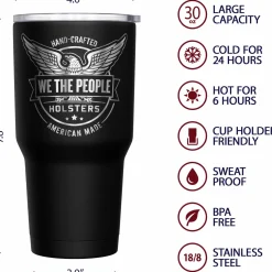 We The People Holsters Logo American Flag Stainless Steel Tumbler Hot