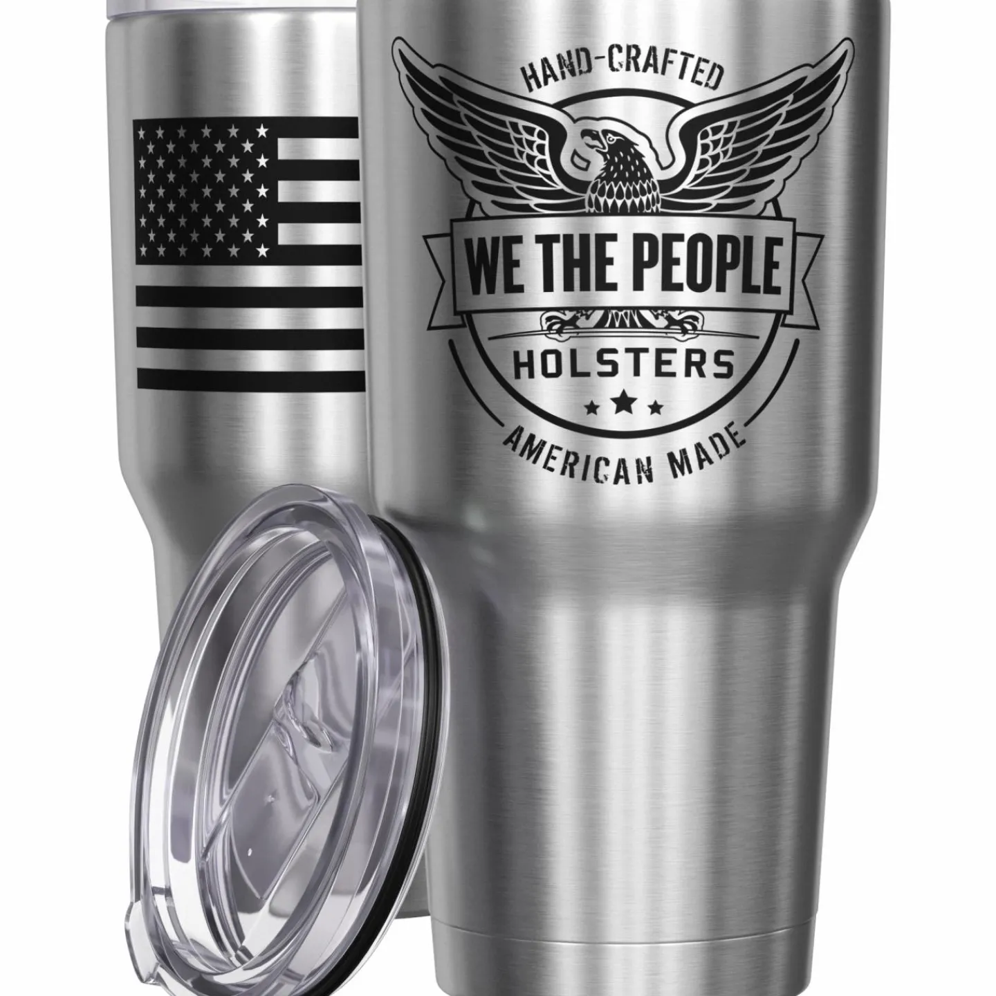 We The People Holsters Logo American Flag Stainless Steel Tumbler Hot
