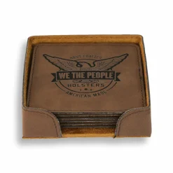 We The People Holsters Logo Leatherette 4x4 inch 6 Coaster set Clearance