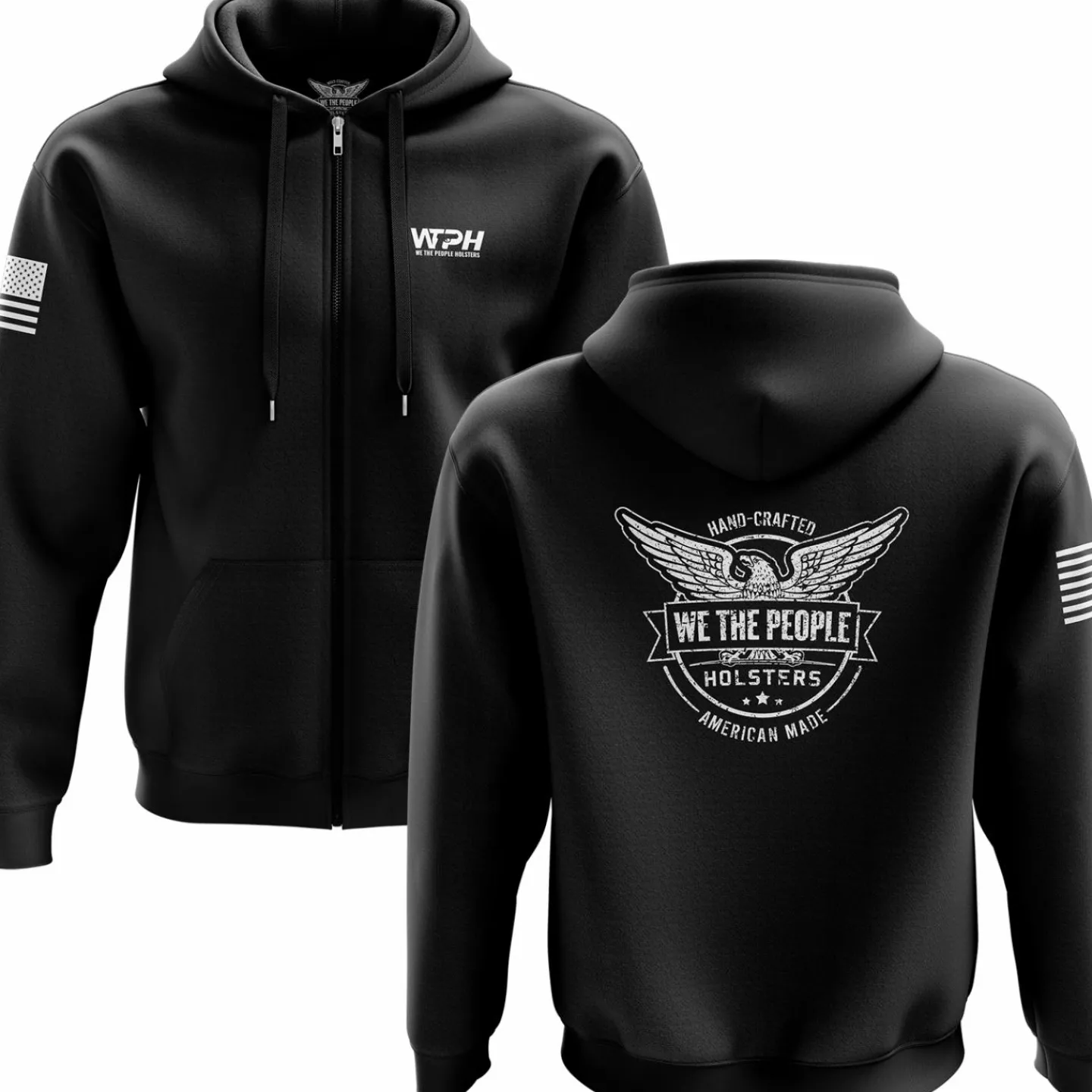 We The People Holsters Logo Zip Up Hoodie Black New