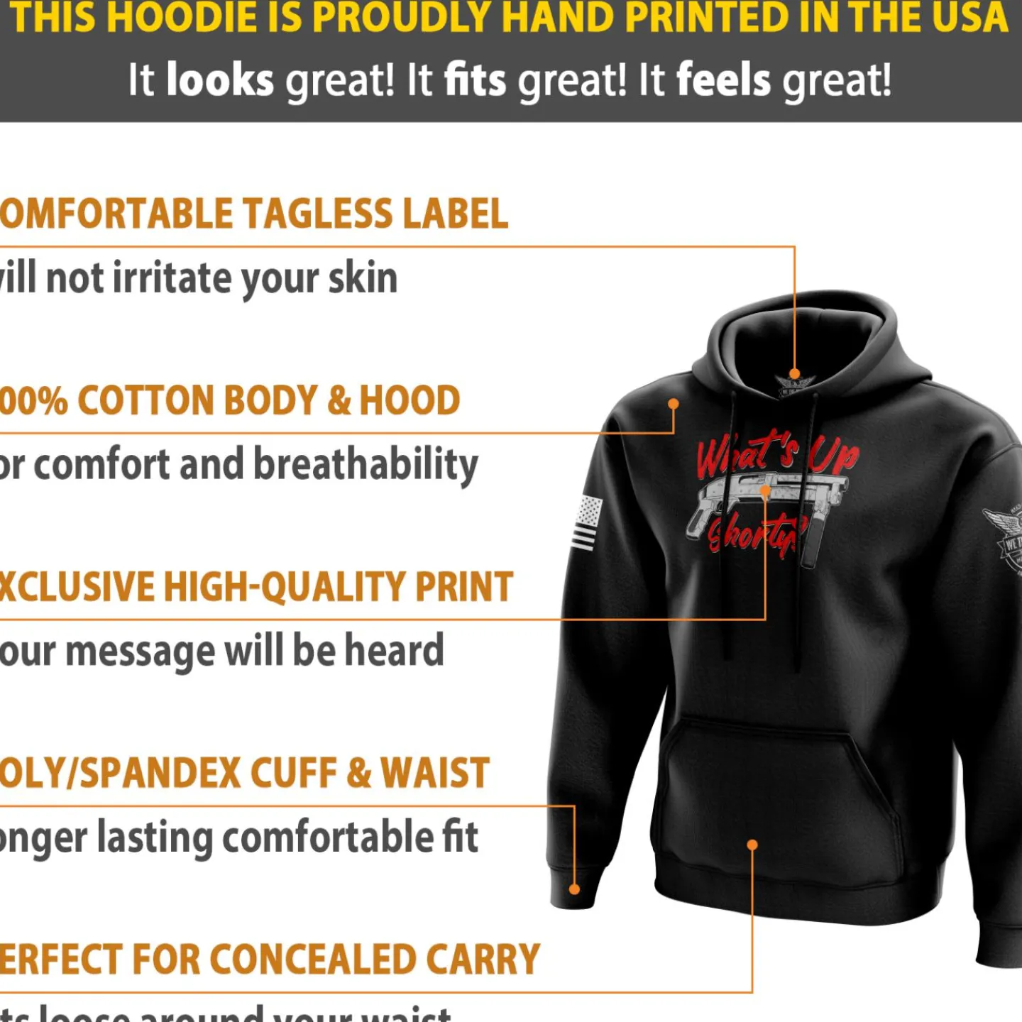 We The People Holsters What's Up, Shorty? Hoodie Black Sale