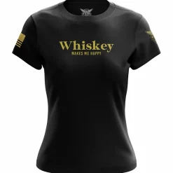 We The People Holsters Whiskey Makes Me Happy Women's Short Sleeve Shirt Black Outlet