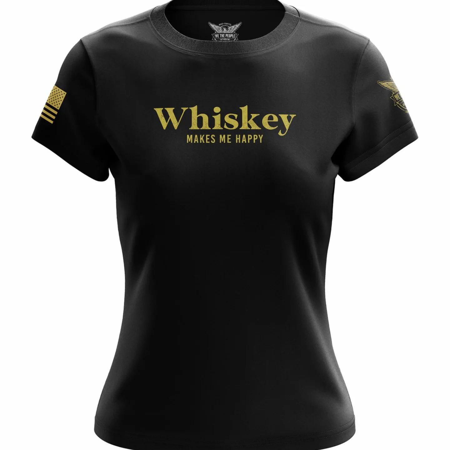 We The People Holsters Whiskey Makes Me Happy Women's Short Sleeve Shirt Black Outlet