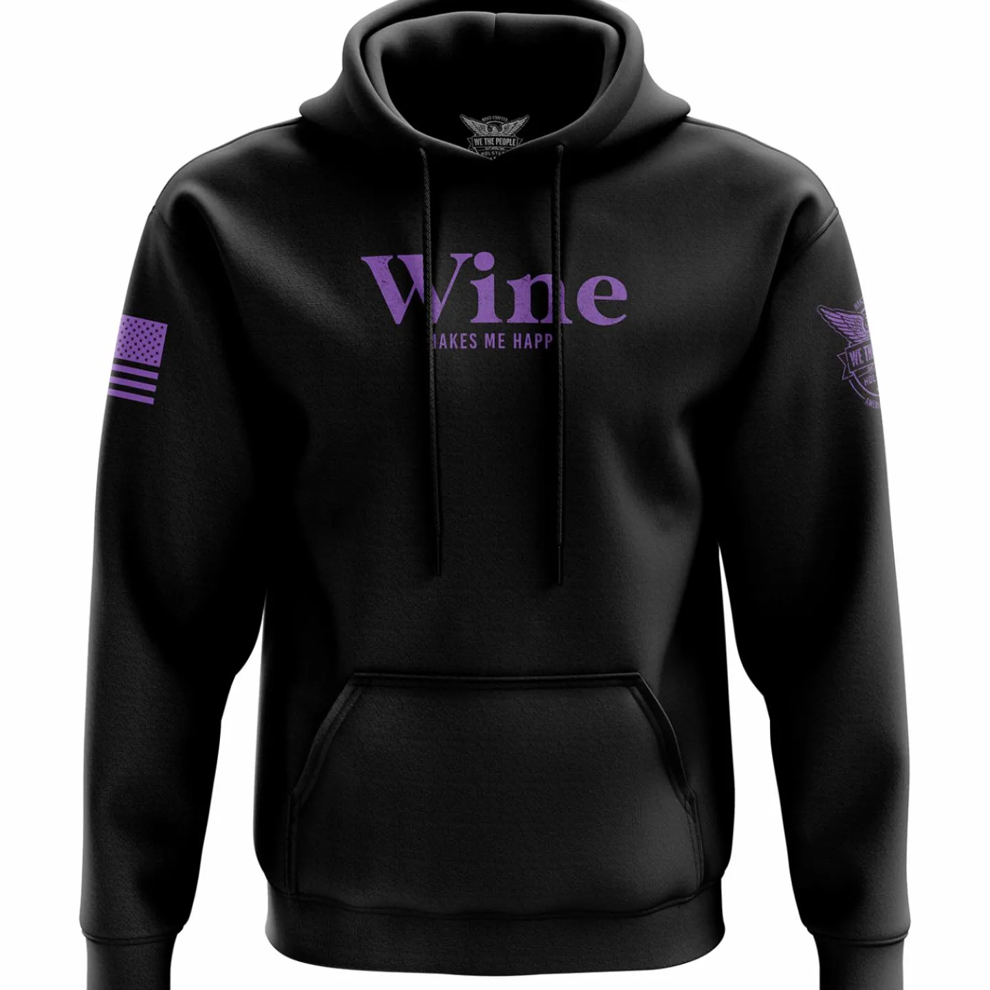 We The People Holsters Wine Makes Me Happy Hoodie Black Outlet
