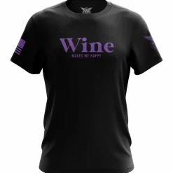 We The People Holsters Wine Makes Me Happy Short Sleeve Shirt Black Outlet