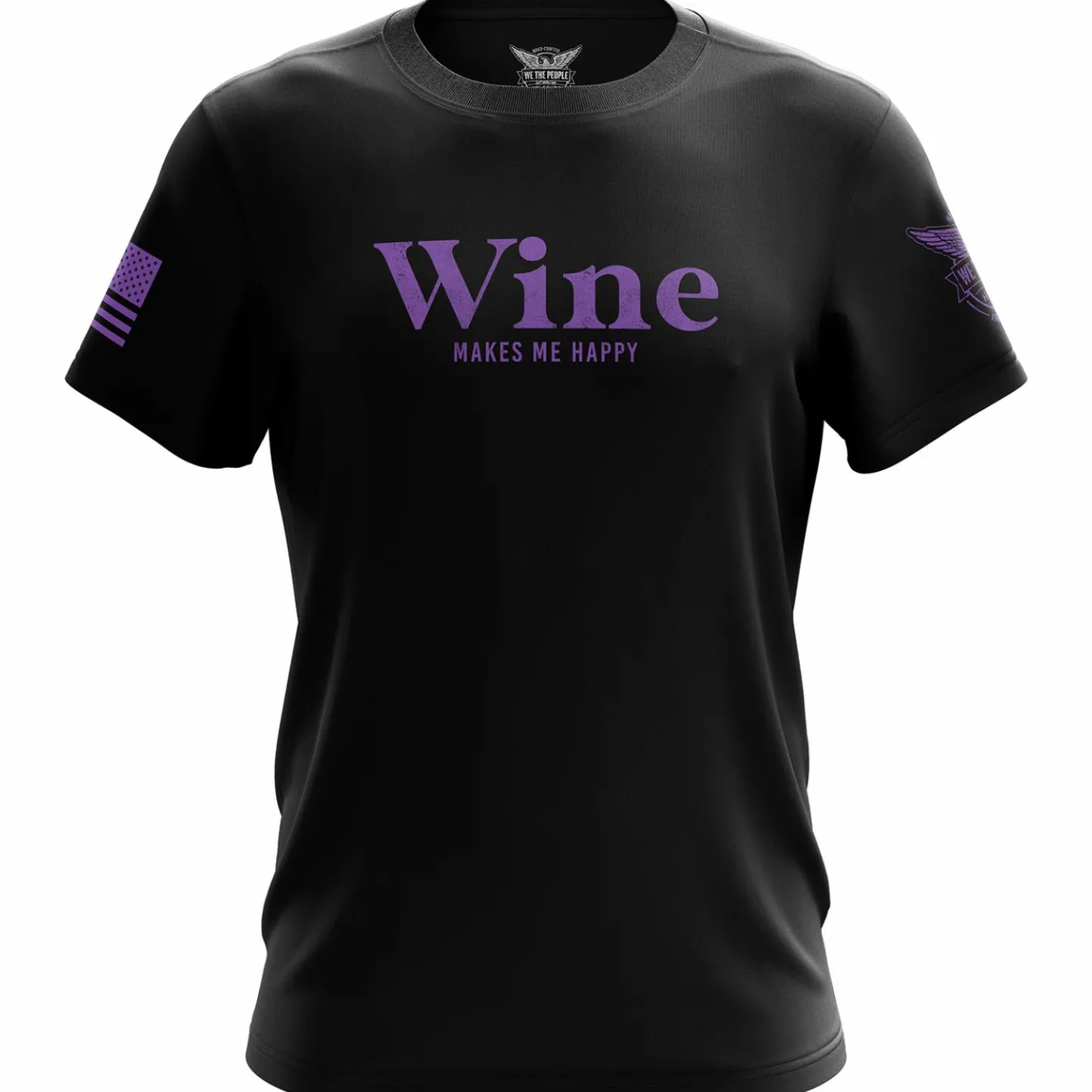 We The People Holsters Wine Makes Me Happy Short Sleeve Shirt Black Outlet